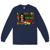 Navy Juneteenth black teacher magic Long Sleeve Tee - FaDigitalArtStudio