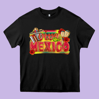Viva Mexico Heavy Core Tee Designed By Texasbilliewilder