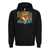 Black wild soul fox with dream catcher Zipper Hoodie - BarkalooDesign