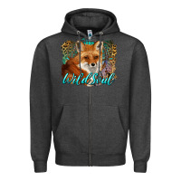 Charcoal Heather wild soul fox with dream catcher Zipper Hoodie - BarkalooDesign