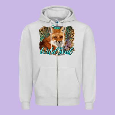 Wild Soul Fox With Dream Catcher Zipper Hoodie Designed By Barkaloodesign