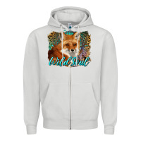 Dove Grey wild soul fox with dream catcher Zipper Hoodie - BarkalooDesign