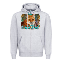 Heather Grey wild soul fox with dream catcher Zipper Hoodie - BarkalooDesign