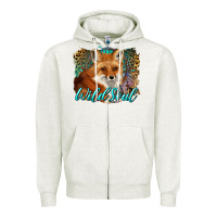 Oatmeal Heather wild soul fox with dream catcher Zipper Hoodie - BarkalooDesign