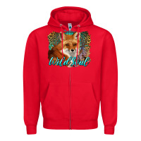 Red wild soul fox with dream catcher Zipper Hoodie - BarkalooDesign