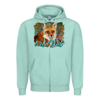 Seafoam wild soul fox with dream catcher Zipper Hoodie - BarkalooDesign