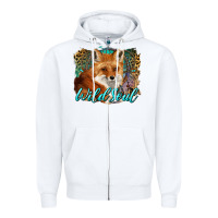 White wild soul fox with dream catcher Zipper Hoodie - BarkalooDesign