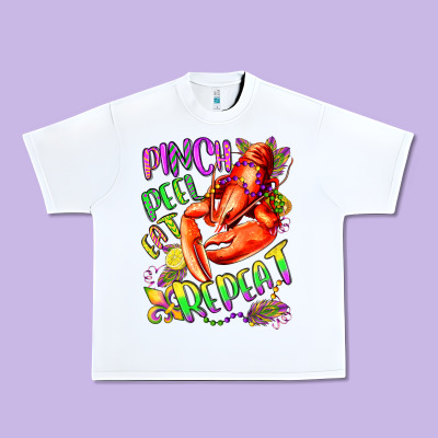 Pinch Peel Eat Repeat Mardi Gras Olivia Urban Heavy Tee Designed By Oliviacreatesart