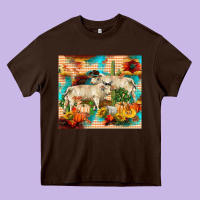 Fall Charolais Bulls Heavy Core Tee Designed By Ranaportraitstore