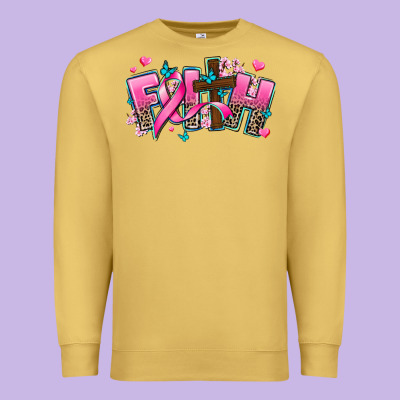 Cancer Faith Cross Premium Sweatshirt Designed By Adodesignshop