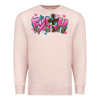 Pale Pink cancer faith cross Premium Sweatshirt - AdoDesignShop