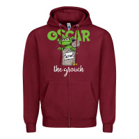 Burgundy oscar the grouch Zipper Hoodie - maiPhamDesign