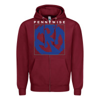 Burgundy horror pennywise movie Zipper Hoodie - maiPhamDesign