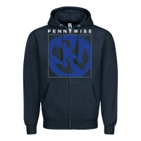 Navy horror pennywise movie Zipper Hoodie - maiPhamDesign
