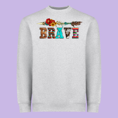 Brave And Aztec Wood Sunflower With Arrow Heavyweight Sweatshirt Designed By Artiststas