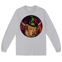 Moon Dust halloween highland cow round Long Sleeve Tee - RanaPortraitStore
