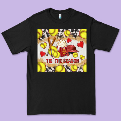 Tis' The Season Softball With Cowhide Tumbler Tbs Premium Tee Designed By Tumblerdesignbyshophia