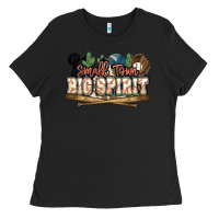 Black Small town big spirit Baseball Ladies Tee - HowdyJamesFarm