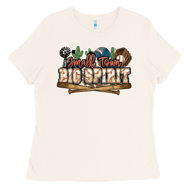 Small Town Big Spirit Baseball Ladies Tee by HowdyJamesFarm | Teevron