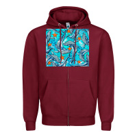 Burgundy humpback whale tumbler Zipper Hoodie - BarkalooDesign