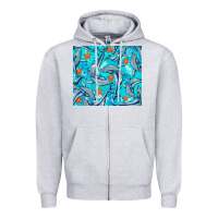 Heather Grey humpback whale tumbler Zipper Hoodie - BarkalooDesign