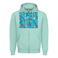 Seafoam humpback whale tumbler Zipper Hoodie - BarkalooDesign