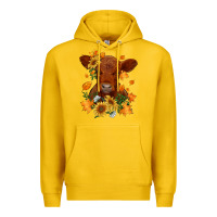 Lemon fall red angus calf dried leaves and sunflowers Premium Hoodie - RanaPortraitStore