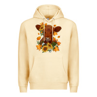 Pina Colada fall red angus calf dried leaves and sunflowers Premium Hoodie - RanaPortraitStore