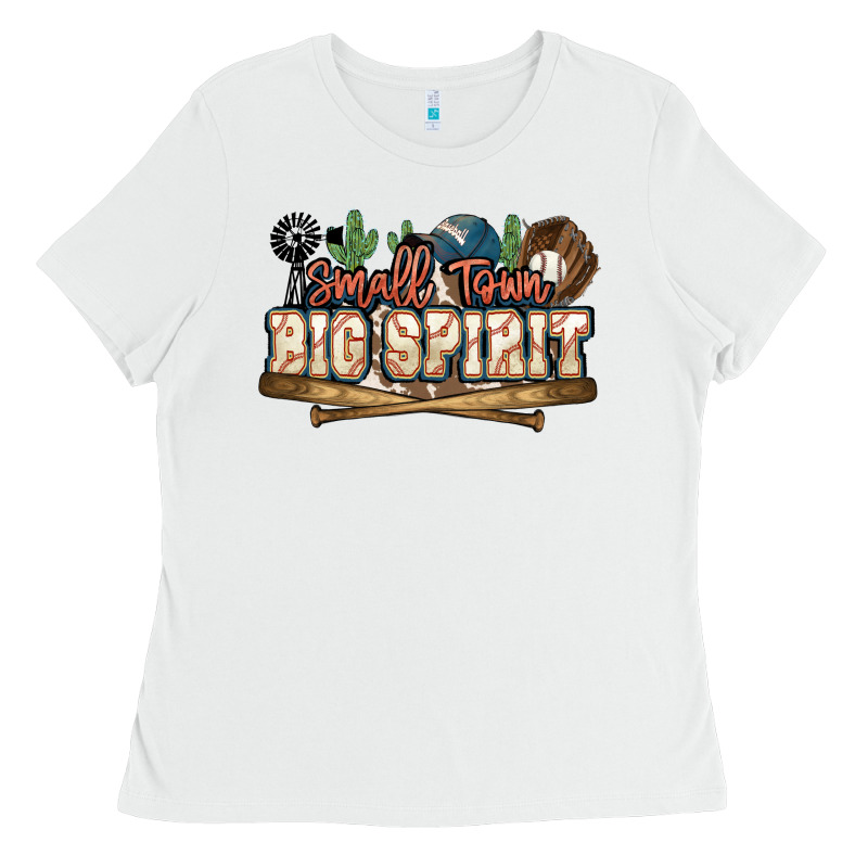 Small Town Big Spirit Baseball Ladies Tee by HowdyJamesFarm | Teevron