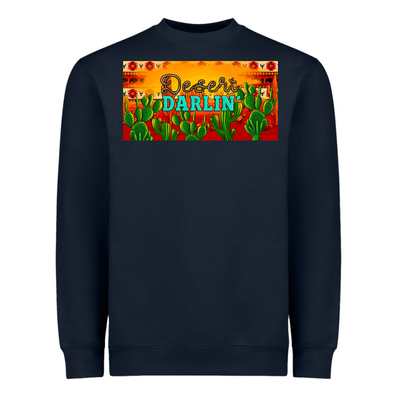 Desert Darlin' Aztec Desert Sunset License Plate Heavyweight Sweatshirt by Artiststas | Teevron