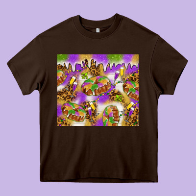 Mardi Gras With King Cake Heavy Core Tee Designed By Nancycooperartshop