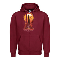 Burgundy Retro Animation  Novel Art Characters Poster Zipper Hoodie - maiPhamDesign