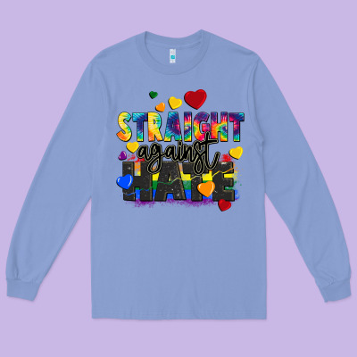 Straight Against Hate Long Sleeve Tee Designed By Fadigitalartstudio