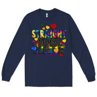 Navy straight against hate Long Sleeve Tee - FaDigitalArtStudio