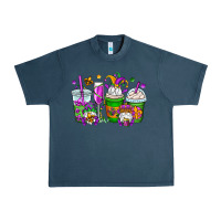 Midnight Navy mardi gras gnomes coffee cups Urban Heavy Tee - OliviaCreatesArt
