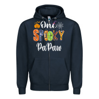 Navy grandpa family halloween matching shirts, one spooky papaw t shirt Zipper Hoodie - maiPhamDesign