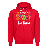 Red grandpa family halloween matching shirts, one spooky papaw t shirt Zipper Hoodie - maiPhamDesign