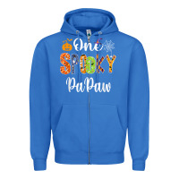True Royal grandpa family halloween matching shirts, one spooky papaw t shirt Zipper Hoodie - maiPhamDesign