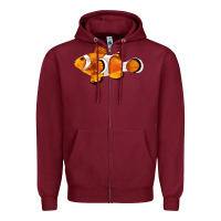 Burgundy clown fish side Zipper Hoodie - BarkalooDesign