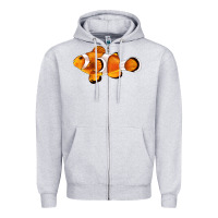 Heather Grey clown fish side Zipper Hoodie - BarkalooDesign