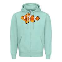 Seafoam clown fish side Zipper Hoodie - BarkalooDesign