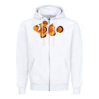 White clown fish side Zipper Hoodie - BarkalooDesign