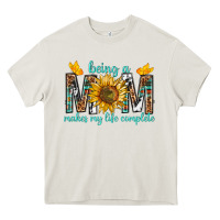 Cream Being a Mom Makes My Life Complete Heavy Core Tee - texasbilliewilder