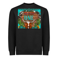 Black wild one longhorn gemstones cactus and sunflowers Heavyweight Sweatshirt - Artiststas