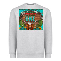 Wild One Longhorn Gemstones Cactus And Sunflowers Heavyweight Sweatshirt | Teevron