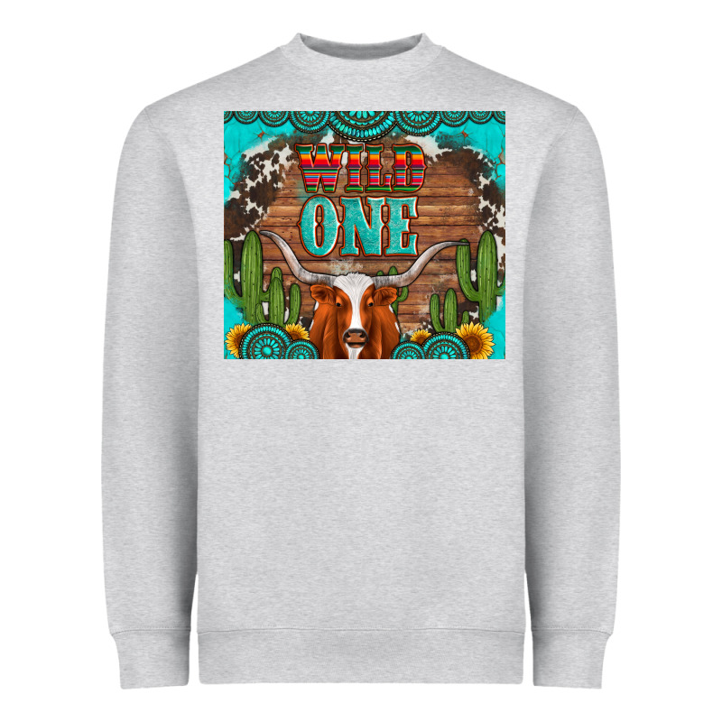 Wild One Longhorn Gemstones Cactus And Sunflowers Heavyweight Sweatshirt by Artiststas | Teevron