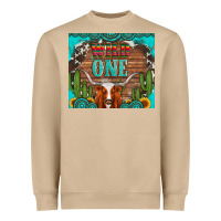 Mushroom wild one longhorn gemstones cactus and sunflowers Heavyweight Sweatshirt - Artiststas