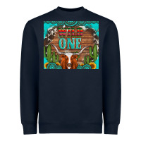 Navy wild one longhorn gemstones cactus and sunflowers Heavyweight Sweatshirt - Artiststas