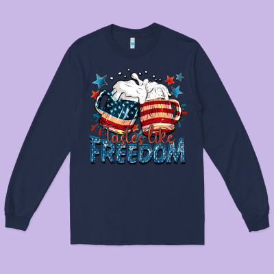 Tastes Like Freedom Long Sleeve Tee Designed By Fadigitalartstudio