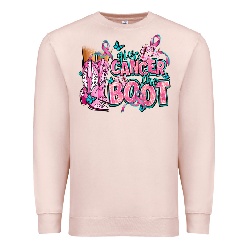 Give The Cancer Boot Premium Sweatshirt by AdoDesignShop | Teevron